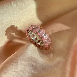 Elegant Pink Crystal Women's Ring